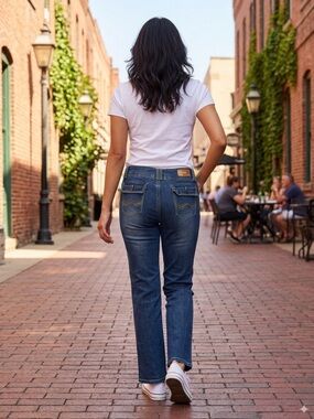 VNTG Pinq Denim Division Y2K Jeans | Contrast Stitch | Zig Zag Pockets | Size 11